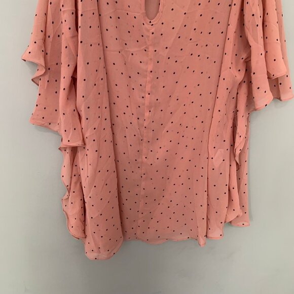 NEW Suzanne Betro polka dot short sleeve cold shoulder lightweight pullover top‎ - Picture 6 of 10